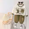 Conjunto de Sudadera con Capucha y Bolsillo de Letra Elegante de Otoño para Bebé Niño Ropa de Moda de Dos Piezas para Bebés y Niños Primavera y Otoño Nuevo Estilo 2026