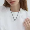 Estilo Frío Minimalista Cuerda de Cuero Negro Colgante de Gota de Agua Collar Cadena de Lana de Nicho de Lujo Ligero Nuevas Explosiones 2024 Sentido de Gama Alta