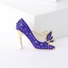 Moda simple aleación strass tacones altos broche temperamento alta calidad abrigo ropa accesorios pasador venta al por mayor