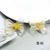 Mini flor de borboleta colorida DIY, cabeça de flor artificial em tecido de seda, material e acessórios de flor para grampo de cabelo, pequenos adereços para arranjos florais de casamento