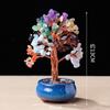 Vaso de cerâmica com flor de dente de ametista natural para sala de estar, entrada, presente de abertura, ornamentos de árvore da fortuna Qi Donglai roxo