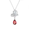 Collar de Plata de Ley S925 Mariposa de Citrino Amatista Natural Cadena Clavicular de Piedra Preciosa de Lujo Ligero Madreperla Blanca Joyería de Plata al por Mayor
