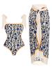 Amazon 2023 Europeia e Americana Nova Edição Fixa Impressa Duas Peças One-Piece Swimsuit Conservador Coberto Hip Skirt Spot Swimsuit
