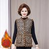 Chaleco grueso con forro polar de otoño e invierno para mujeres de mediana edad y ancianas, moda con clip para caballo, ropa de invierno para madre, temperamento, chaleco floral con forro polar