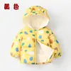 2025 Nova Roupa Infantil Jaqueta Infantil de Penas Mais Veludo Espessada Desenho Animado Jaqueta com Capuz para Bebê Meninos e Meninas Roupas de Inverno