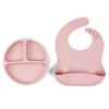 Conjunto de louça de silicone 10 peças Conjunto de pratos de jantar para crianças Placa divisória Baby Bib Baby Dinner Plate Alimentos Complementares Suprimentos Maternos e Infantis
