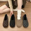 Mules Persona Perezosa Punta Redonda 2026 Lunares Nuevo Retro Zapatos de Algodón Mujer Estilo Coreano Punta Cerrada Slip-on Suela Gruesa Personalidad