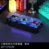 Estante de barra led luminoso para platos de frutas barra transparente plato de frutas creativo de tres niveles plato para postres frutas bocadillos compartimento comercial