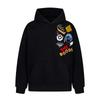Sudadera con capucha pesada de otoño e invierno con letras bordadas flocadas retro americanas para hombres y mujeres, chaqueta casual suelta, top con capucha