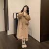 Abrigo Simple de Lana Estilo Coreano para Mujeres Pequeñas Nuevo Otoño e Invierno Engrosado Acolchado de Lana Largo Medio Gabardina
