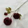 Flor de Seda de Peonía Artificial de 3 Cabezas Estilo Europeo Boda Decoración del Hogar Flor Falsa Arreglo para Arco de Boda Flor de Peonía Artificial
