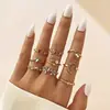 Set de Anillos Abiertos para Mujer, Diseño de Nicho de Lujo Ligero, Anillo Versátil de Moda, Joyería de Alta Gama con Circonita