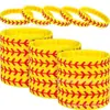 Amazon transfronterizo en stock Pulsera de silicona para softbol softbol joyería deportiva para jóvenes