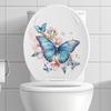 Shangyi SPZ-WC24106 Adhesivo decorativo para inodoro con diseño de mariposa y flores, autoadhesivo para baño, colección directa transfronteriza.