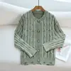 Amazon Comercio Exterior Europeo y Americano 2026 Nuevo Estilo Cardigan de Punto Trenzado con Botones Chaqueta Suéter para Mujer de Manga Larga
