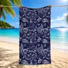 Toalla de Playa Temu Transfronteriza Más Vendida Diseño Paisley Flor de Anacardo Microfibra Simple Forma de Gota Toalla de Baño para Vacaciones en la Costa