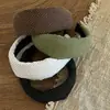 Elegante diadema de algodón y lino con lunares y ala ancha para mujer, versátil para el uso diario, accesorio para el cabello con diadema de esponja de corona alta