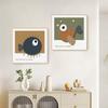 Pintura decorativa moderna minimalista para sala de estar Pintura colgante de pared de fondo para restaurante tridimensional pez piedra mural fresco para habitación infantil
