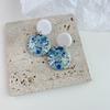 Aretes de Cerámica Suave para Mujer Estilo Mori Río Estrella Azul Círculo en Forma de U Aretes Frescos Hechos a Mano Suministro de Comercio Electrónico Transfronterizo de Amazon