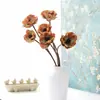 Flor Artificial de Amapola con Textura de Algodón de Silicona con Dos Cabezas, Flor de Amapola Falsa para Boda y Decoración del Hogar, Flor de Tela con Tallo Peludo