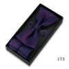 Pajarita para hombre, gemelos, pañuelo de bolsillo, caja de regalo, traje de boda, banquete de negocios, hebilla de corbata de alta gama, lazo