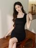 [Materiales Seleccionados] Vestido de Tirantes de Algodón Puro para Mujer, Cuello Cuadrado de Verano, Nuevo Estilo 2026, Vestido Lencero Ajustado Sexy