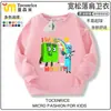Blocos de Construção Digitais Numberblocks Roupas Moletom Gola Redonda para Meninos e Meninas, Jaqueta Infantil Forrada com Lã para Outono e Inverno