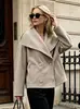 Amazon Casual Abrigo de Lana Cruzado Corto para Mujer Diseño de Invierno 2026 Sentido del Diseño Ropa Exterior de Lana Holgada Europea y Americana