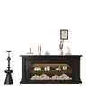 Gabinete decorativo de lareira de madeira maciça estilo francês, Gabinete de lareira decorativo para hall de entrada estilo europeu, Gabinete de TV com lareira de fogo artificial para sala de estar estilo americano