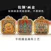 Pequeño colgante de acero de titanio Thangka pintado a mano de oro Thangka ocho santos patronos Zakilam collar de madre verde