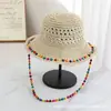 Nuevo Sombrero de Pescador Colorido con Cuentas Estilo Hyuna, Sombrero de Paja de Verano para Playa para Mujeres, Sombrero de Sol de Ala Ancha, Sombrero Plegable