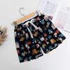 Fornecimento Direto da Fábrica Shorts de Algodão e Seda Feminino Verão Finos Florais Japoneses Caimento Elástico na Cintura Pijama Algodão Artificial Calça Única