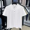 Polo Masculina Xadrez Macia de Manga Curta para Homens de Meia-Idade 2025 Verão Nova Camiseta Fina Business Casual