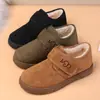 Botas de nieve cálidas de caña baja con velcro más terciopelo para mujer, invierno, nueva moda, caña corta, botas para mujer, cómodos, versátiles, zapatos de algodón para mujer
