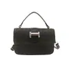 Bolsa Pequena Quadrada Color Block Tecida 2026 Verão Novo Design de Nicho Bolsa de Mão Ombro Único Transversal Estilo Floresta Bolsa de Palha