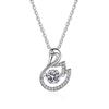 Collar de cisne pequeño de la suerte para mujer, de verano, ligero, de lujo, con diseño de nicho, estilo Ins, elegante y a la moda, con cadena de clavícula con forma de corazón palpitante.