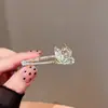Presilha de Cabelo Borboleta com Strass Doce para Mulheres, Novo Elegante Grampo para Franja Lateral, Presilha Exquisita, Grampo Bico de Pato para Cabelo Quebrado na Testa