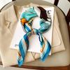 Bufanda cuadrada de seda estampada de estilo coreano, nueva primavera y verano de 2021, bufanda decorativa para clavícula, cinturón para el cabello, bolsa de corbata de doble uso.