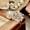 Anillo de Perla de Cuentas de Nicho Grace Gaoding para Mujer, Flor Completa de Circonita Diamantada, Índice con Perla Blanca Australiana Fresca