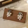 Pendientes de Perla Rosa Manta para Mujer, Pendientes con Diseño de Flor y Lazo Nicho, Accesorios para Orejas Versátiles de Lujo Ligero de Gama Alta