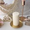 Vela Cilíndrica Espiral Columna Cera Regalo Creativo Ambiente Festivo Artesanía Personalizada Espiral Patrón Vertical Geométrico Aromática