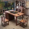 Juego de Mesa y Sillas de Balcón para Té, Una Mesa y Cinco Sillas, Mesa de Té para Sala de Estar, Uso Doméstico, Madera Maciza Tablero Grande, Mesa de Té para Apartamentos Pequeños
