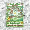 Compra directa transfronteriza de 10 hojas/paquete de pósters cognitivos para colorear de la selva tropical, papel divertido para colorear y garabatear dibujado a mano para niños