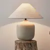 Luminária de mesa estilo wabi-sabi, cerâmica vintage, para sala de estar, quarto, decoração de casa de temporada, luminária de cabeceira criativa estilo chinês novo, luminária de mesa estilo japonês