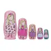 Muñecas Rusas de Anidación Set Matrioshka de Madera de 5 Capas Muñecas de Madera de Tilo Pintadas a Mano con Diseño de Niña Ángel Coloridas y Divertidas Regalo Educativo para Niños Adultos Perfecto para el Día de San Valentín y Coleccionistas 39145cm