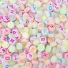 Los más vendidos de Amazon 400 Piezas Cuentas de Letras Inglesas Lavadas 4x7mm Cuentas de Letras Acrílicas Accesorios de Bricolaje para Niños
