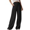 Pantalones de Pierna Ancha Europeos y Americanos Transfronterizos para Mujer, Pantalones de Algodón y Lino, Casuales Sueltos de Cintura Alta, Elegantes Rectos de Lino para Mujer