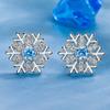 Pendientes de copo de nieve con diamantes azules sencillos y modernos para mujer, bonitos y elegantes, con circonitas que combinan con todo, regalo de Navidad.