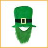 St. Conjunto de Dia de São Patrício Trevo Irlandês Alça de Copo Chapéu de Barba Conjunto Irlandês