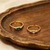 Anillo Abierto Estilo Europeo y Americano Retro de Acero Inoxidable Incrustado con Circonitas para Mujer, Joyería Versátil de Lujo Ligero Transfronteriza al por Mayor para Mujeres